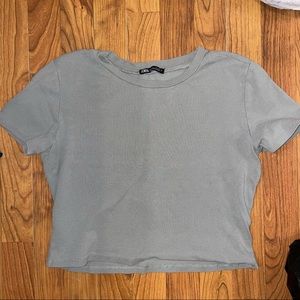 Zara Green Crop Shirt